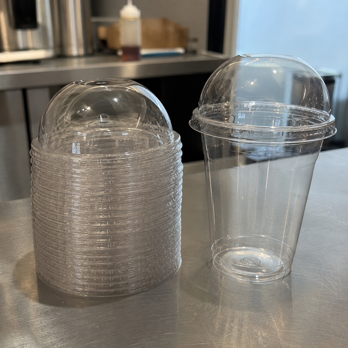 Custom printed dome lids boba cups